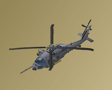 Isometric Illustration, US ARMY, UH-60 Black Hawk