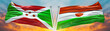 Burundi flag and Niger Flag waving with texture sky Cloud and sunset Double Flag