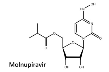 Molnupiravir is an antiviral medication that inhibits the replication of certain RNA viruses. It is used to treat COVID-19 in those infected by SARS-CoV-2.