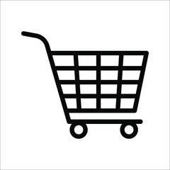 Wall Mural - Shopping Cart Icon, flat design best vector illustration on white background