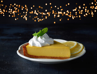 Canvas Print - slice of lemon tart