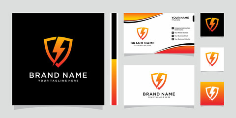 Wall Mural - Creative Volt Logo Design Vector with business card design.