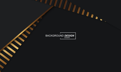 Black with golden lines background modern luxury