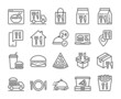 © YuriyAlt_Art - Fast food icon. Food delivery line icons set. Editable Stroke.