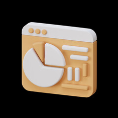 Wall Mural - 3d rendering pie chart on browser