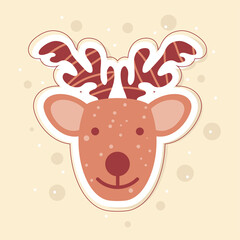 Poster - cute reindeer face