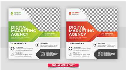 Wall Mural - Digital marketing and corporate social media post and web banner template