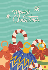 Sticker - merry christmas card