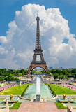 Fototapeta Boho - Eiffel Tower and Trocadero fountains, Paris, France