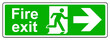 Fire exit right keep clear of obstructions sign