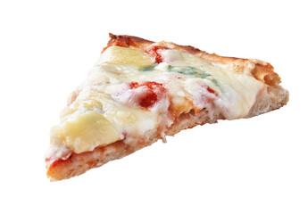  Slice of 4 cheeses italian pizza isolated on a white background