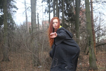 portrait of a young woman with red hair in forest one person portrait pretty girl cute face female lifestyle outdoors people lady model