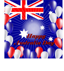  Vector greetings card with the day of Australia, Australia holiday  