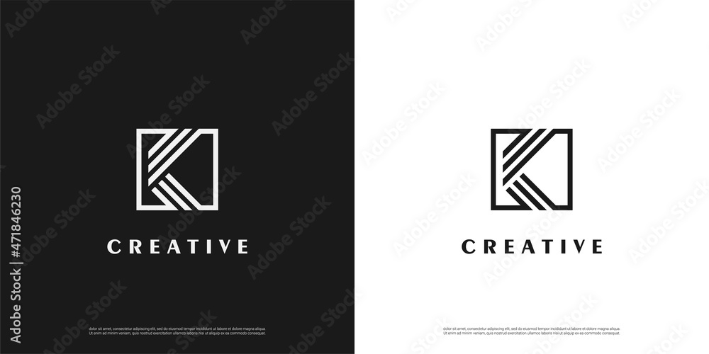 Letter K logo icon line design template elements Stock Vector | Adobe Stock