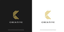 Letter K Logo Icon Line Design Template Elements	
