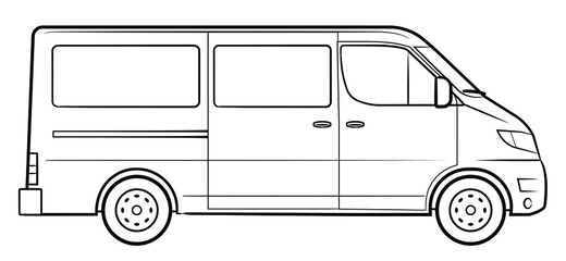 Passenger van vector stock illustration.