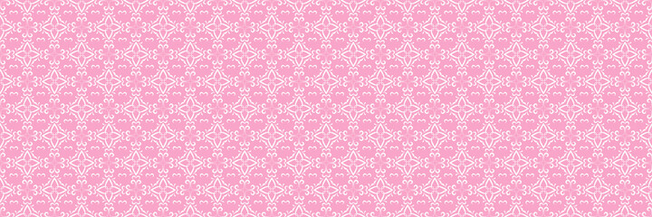 Poster - Colorful background image with decorative ornament on a light pink background for your design projects, seamless pattern, wallpaper textures with flat design. Vector illustration