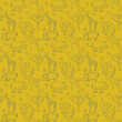 © nata02054 - Seamless background. Drawn by hand. An elephant, fat, antelope, hippopotamus, rhinoceros are depicted. Can be used for fabric, wallpaper, background, wrapping paper.