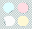 © Ярослава Герасименко - Colorful paper stickers, blank round sticky notes. realistic set of vector blank labels with curled corners