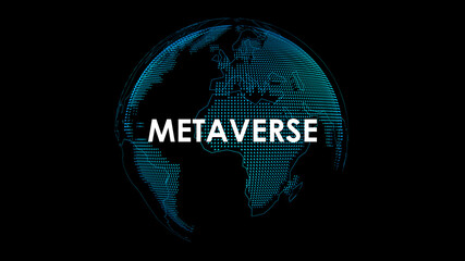 Metaverse digital virtual reality world technology with 3d hologram globe, vector illustration.