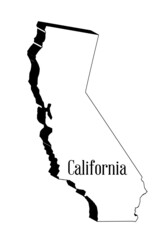 Poster - California 3D Outline Map