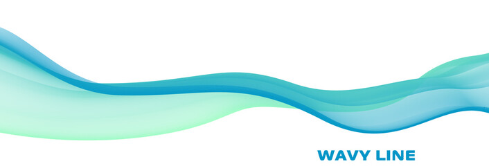 Leinwandbilder - Bluish cyan wavy line. Subtle vector graphics