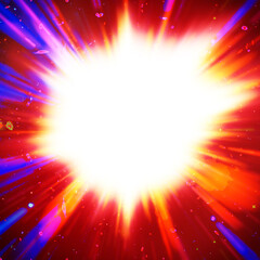 Wall Mural - colourful starburst explosion border with white copyspace centre. the elements of this image furnish