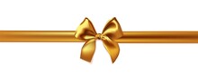 Golden Bow Isolated On White Background. Vector Illustration