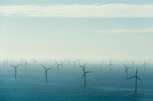 The Netherlands, Zeeland, Domburg, Offshore Wind Farm In North Sea