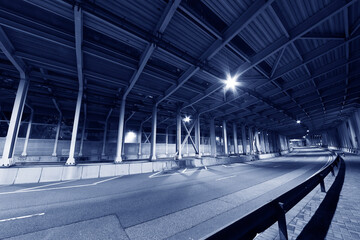 Poster - Empty tunnel. Transportation and traffic background