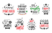 Christmas Dog Saying Santa Paws Quote Xmas Pet Prints