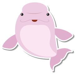 Poster - Chubby manatee animal cartoon sticker