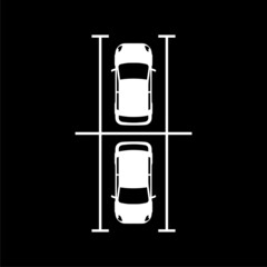 Poster - Car parking zone icon isolated on dark background