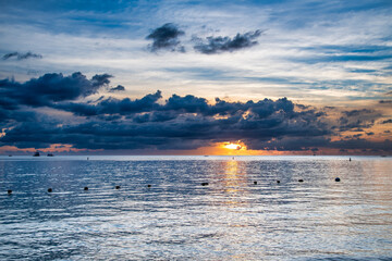 Canvas Print - Amazing sunset from a tropical island. Holiday concept.