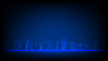 Wall Mural - 3D Urban Sityscape Futuristic Digital Neon Light