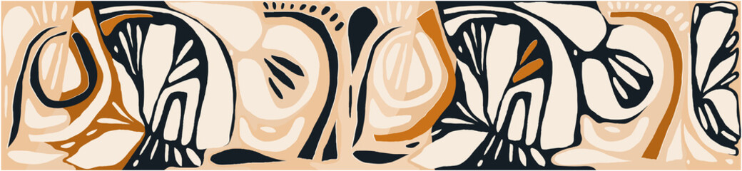 hand drawn ethno abstract pattern. collage contemporary print. fashionable template for design.