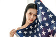 © u photostock - portrait sexy asian woman with USA flag