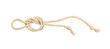Beige cotton rope with knot isolated