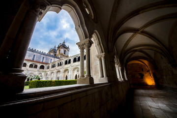 Poster - Cloister and Church Towers of the Alcobaca Monastery (Mosteiro de Santa Maria de Alcobaca), Portugal