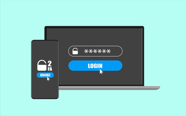 Wall Mural - 2fa authentication
