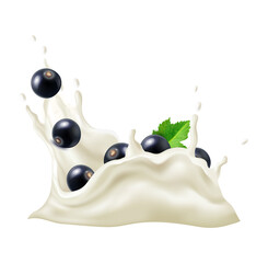 Wall Mural - Black Currant Yoghurt Composition