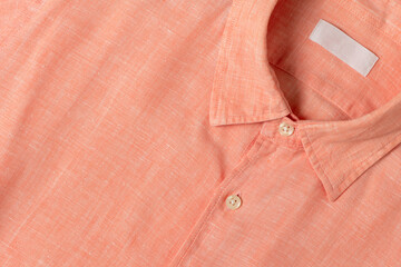 Orange cotton linen shirt, textile cloth concept