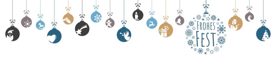 Wall Mural - christmas greetings with snow flakes and baubles