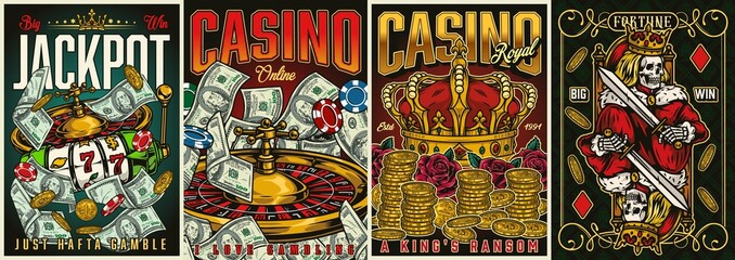 Wall Mural - Casino colorful vintage posters