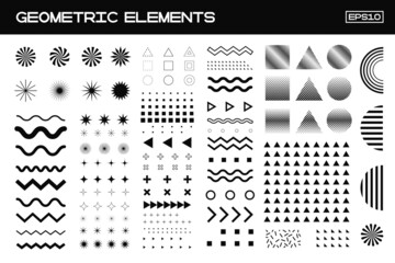 Poster - Collection of Memphis Elements. Vector Geometric Shapes Set.