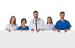© alotofpeople - Group of doctors with blank banner