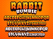 funny cute rabbit rumble 3d cartoon game logo title text effect