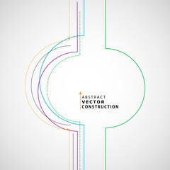 Poster - Technology texture template. Vector dynamic design, Illustration with lines and circles. Trendy connect abstract lines, great design for any purposes. Simple vector digital background