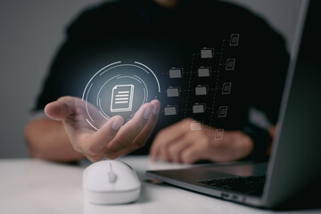 Aufkleber - Files, knowledge, and documentation in an enterprise with ERP, Document Management System (DMS), online documentation database, and process automation. Business technology for corporations.