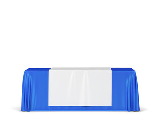 Sticker - Blank tradeshow tablecloth with runner mockup